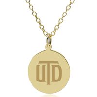 UT Dallas 18K Gold Pendant & Chain