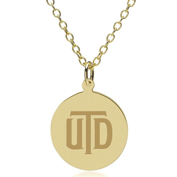 UT Dallas 18K Gold Pendant & Chain - Image 1