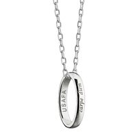 US Air Force Academy Monica Rich Kosann "Carpe Diem" Poesy Ring Necklace in Silver