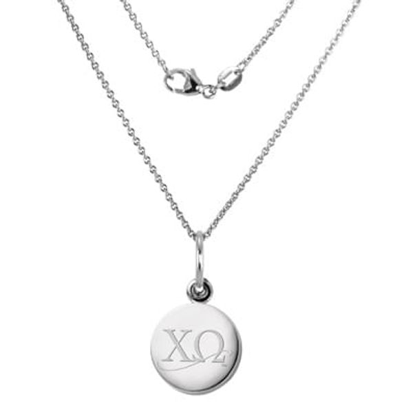 Chi Omega Sterling Silver Necklace with Silver Charm - Image 1