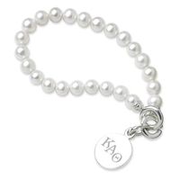 Kappa Alpha Theta Pearl Bracelet with Sterling Silver Charm