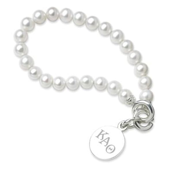 Kappa Alpha Theta Pearl Bracelet with Sterling Silver Charm - Image 1