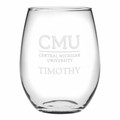 Central Michigan Stemless Wine Glasses Made in the USA - Set of 4 - Image 1