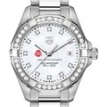 click to view Ohio State University Women's TAG Heuer Steel Aquaracer with MOP Diamond Dial & Bezel - Image 1
