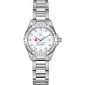 click to view Ohio State University Women's TAG Heuer Steel Aquaracer with MOP Diamond Dial & Bezel - Image 2