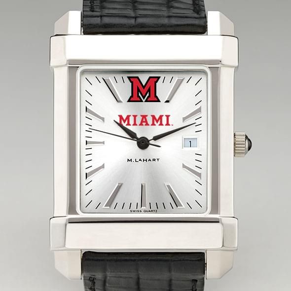 Miami University Men's Collegiate Watch with Leather Strap - Image 1