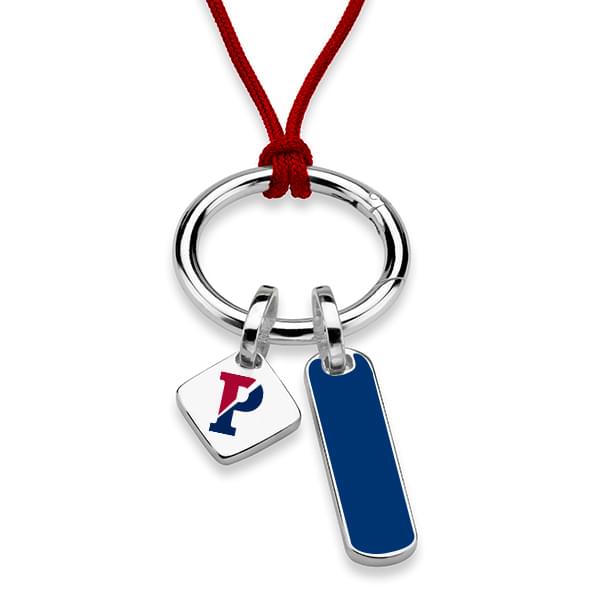 University of Pennsylvania Silk Necklace with Enamel Charm & Sterling Silver Tag