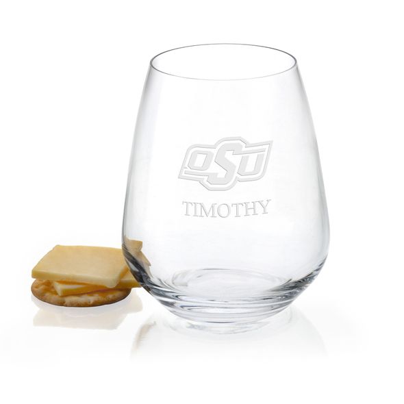 Oklahoma State University Stemless Wine Glasses - Set of 4 - Image 1
