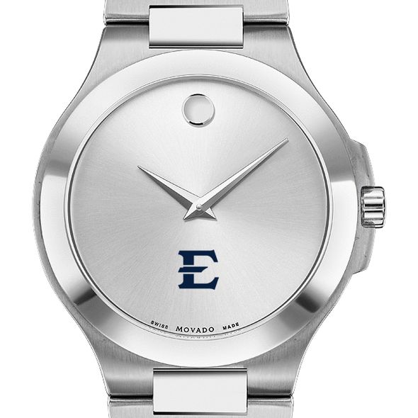 East Tennessee State Men's Movado Collection Stainless Steel Watch with Silver Dial - Image 1
