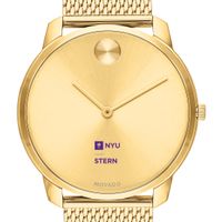 NYU Stern Men's Movado Bold Gold 42 with Mesh Bracelet