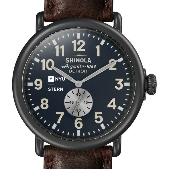 NYU Stern Shinola Watch, The Runwell 47mm Midnight Blue Dial - Image 1