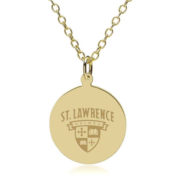 St. Lawrence 18K Gold Pendant & Chain - Image 1