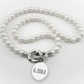 LSU Pearl Necklace with Sterling Silver Charm - Image 1