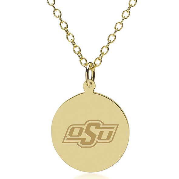 Oklahoma State University 14K Gold Pendant & Chain - Image 1