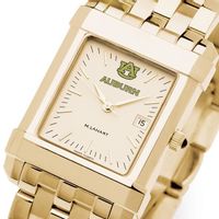 Auburn Men's Gold Quad Watch with Bracelet