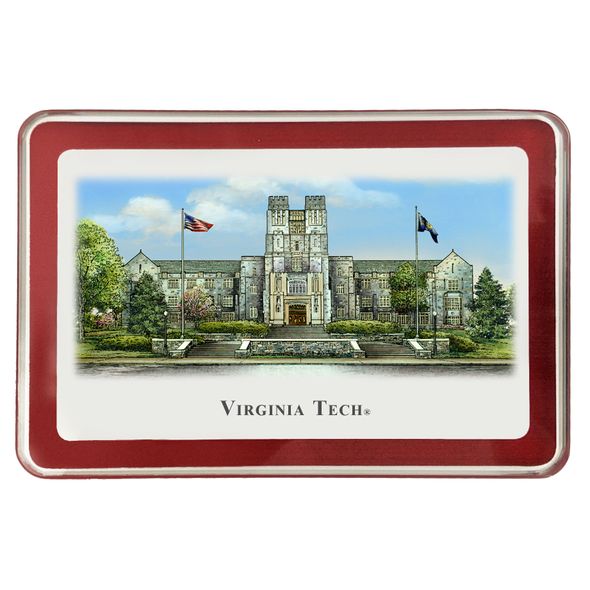 Virginia Tech Eglomise Paperweight