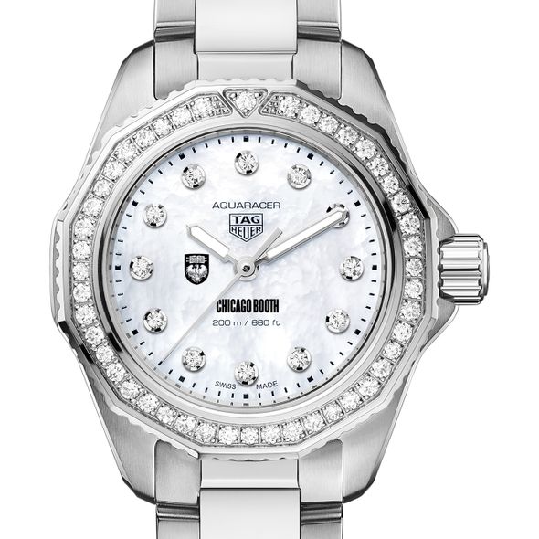 Chicago Booth Women's TAG Heuer Steel Aquaracer with Diamond Dial & Bezel - Image 1