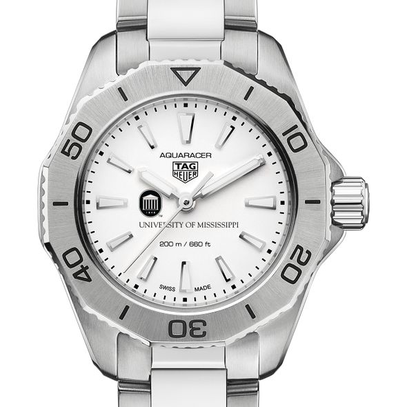 Ole Miss Women's TAG Heuer Steel Aquaracer with Silver Dial - Image 1