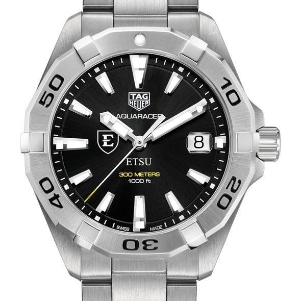 East Tennessee State University Men's TAG Heuer Steel Aquaracer with Black Dial