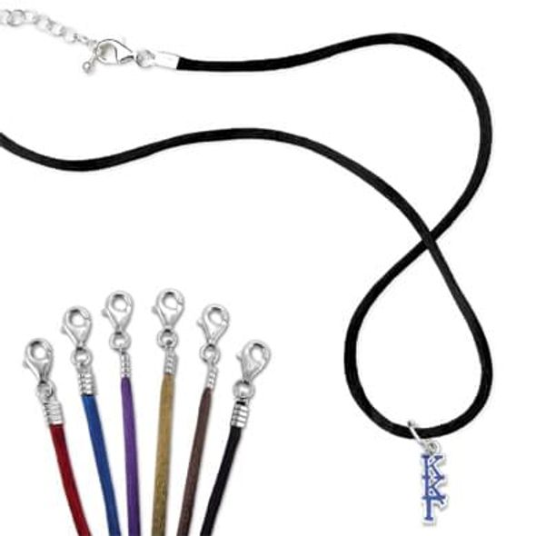 Kappa Kappa Gamma Satin Necklace with Greek Letter Charm