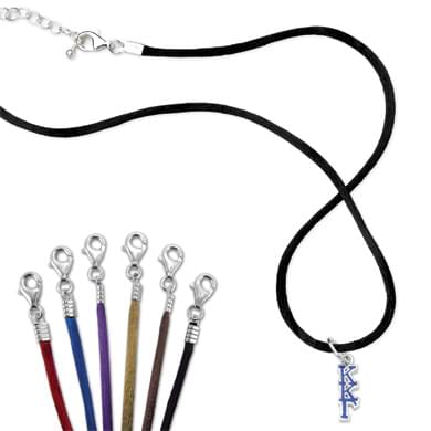 Kappa Kappa Gamma Satin Necklace with Greek Letter Charm