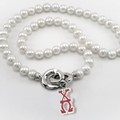 Chi Omega Pearl Necklace with Greek Letter Charm - Image 1