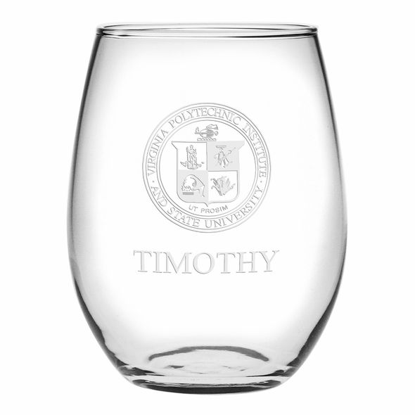 Virginia Tech Stemless Wine Glasses Made in the USA - Set of 2 - Image 1