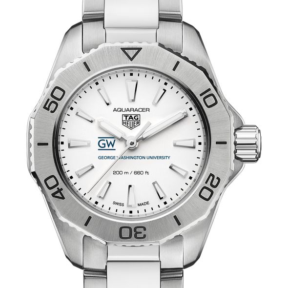 George Washington Women's TAG Heuer Steel Aquaracer with Silver Dial - Image 1
