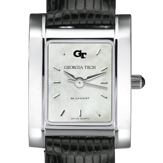 Georgia Tech Women's Mother of Pearl Quad Watch with Leather Strap