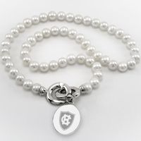 Holy Cross Pearl Necklace with Sterling Silver Charm