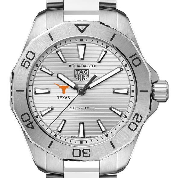 Texas Longhorns Men's TAG Heuer Steel Aquaracer with Silver Dial - Image 1