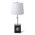 Clemson Polished Nickel Lamp with Marble Base & Linen Shade - Image 1