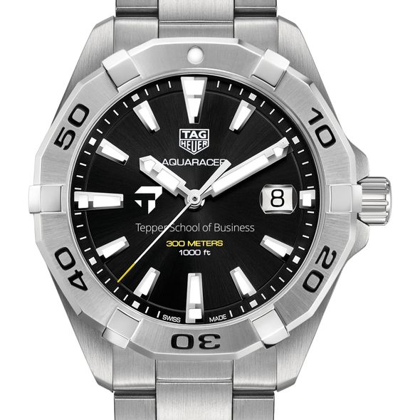 Tepper Men's TAG Heuer Steel Aquaracer with Black Dial - Image 1