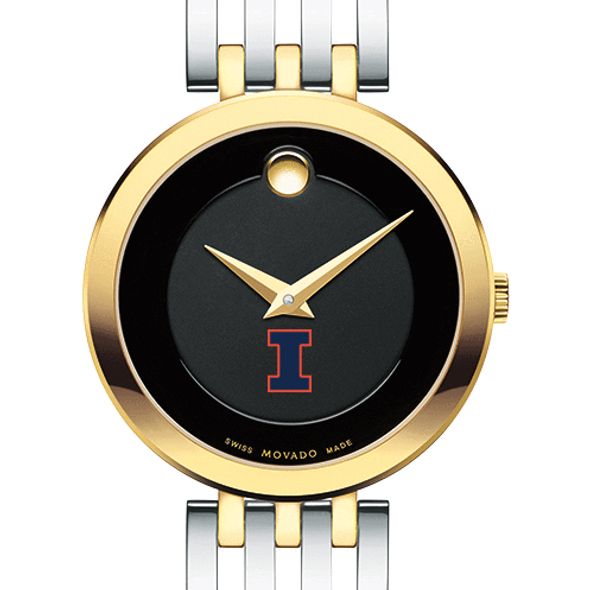 University of Illinois Women's Movado Esparanza Two-Tone Museum with Bracelet
