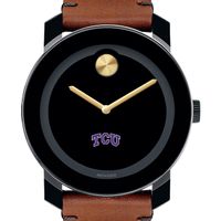 Texas Christian University Men's Movado BOLD with Brown Leather Strap