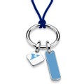 Johns Hopkins University Silk Necklace with Enamel Charm & Sterling Silver Tag - Image 1