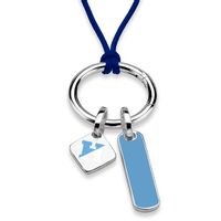 Johns Hopkins University Silk Necklace with Enamel Charm & Sterling Silver Tag
