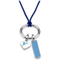 Johns Hopkins University Silk Necklace with Enamel Charm & Sterling Silver Tag - Image 2