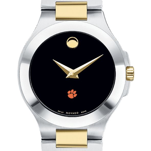 Clemson Women's Movado Collection Two-Tone Watch with Black Dial - Image 1