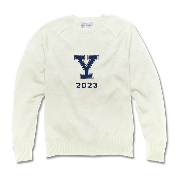 Yale Class of 2023 Ivory and Navy Blue Sweater by M.LaHart - Image 1