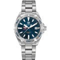 click to view Louisiana State University Men's TAG Heuer Steel Aquaracer with Blue Dial - Image 2