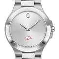 Arkansas Razorbacks Men's Movado Collection Stainless Steel Watch with Silver Dial - Image 1