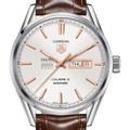 click to view Emory Goizueta Men's TAG Heuer Day/Date Carrera with Silver Dial & Strap - Image 1