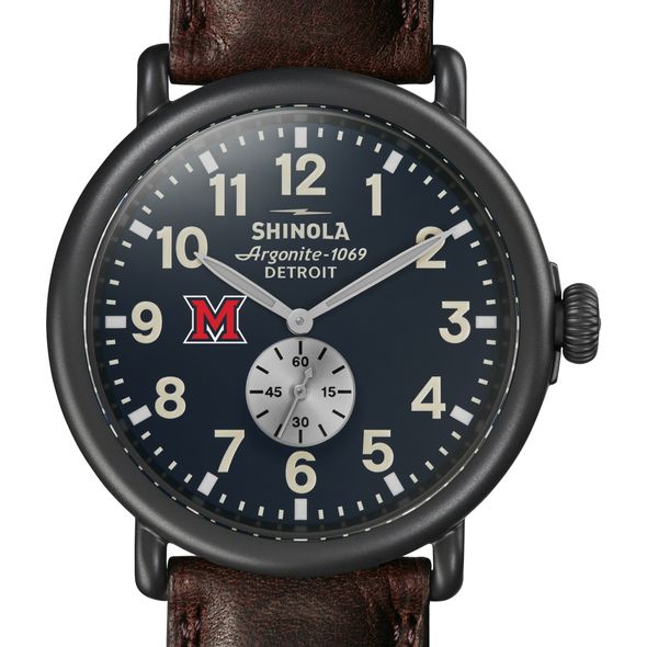 Miami University Shinola Watch, The Runwell 47mm Midnight Blue Dial - Image 1