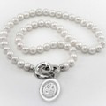 Loyola Pearl Necklace with Sterling Silver Charm - Image 1