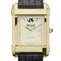 Drexel Men's Gold Quad with Leather Strap