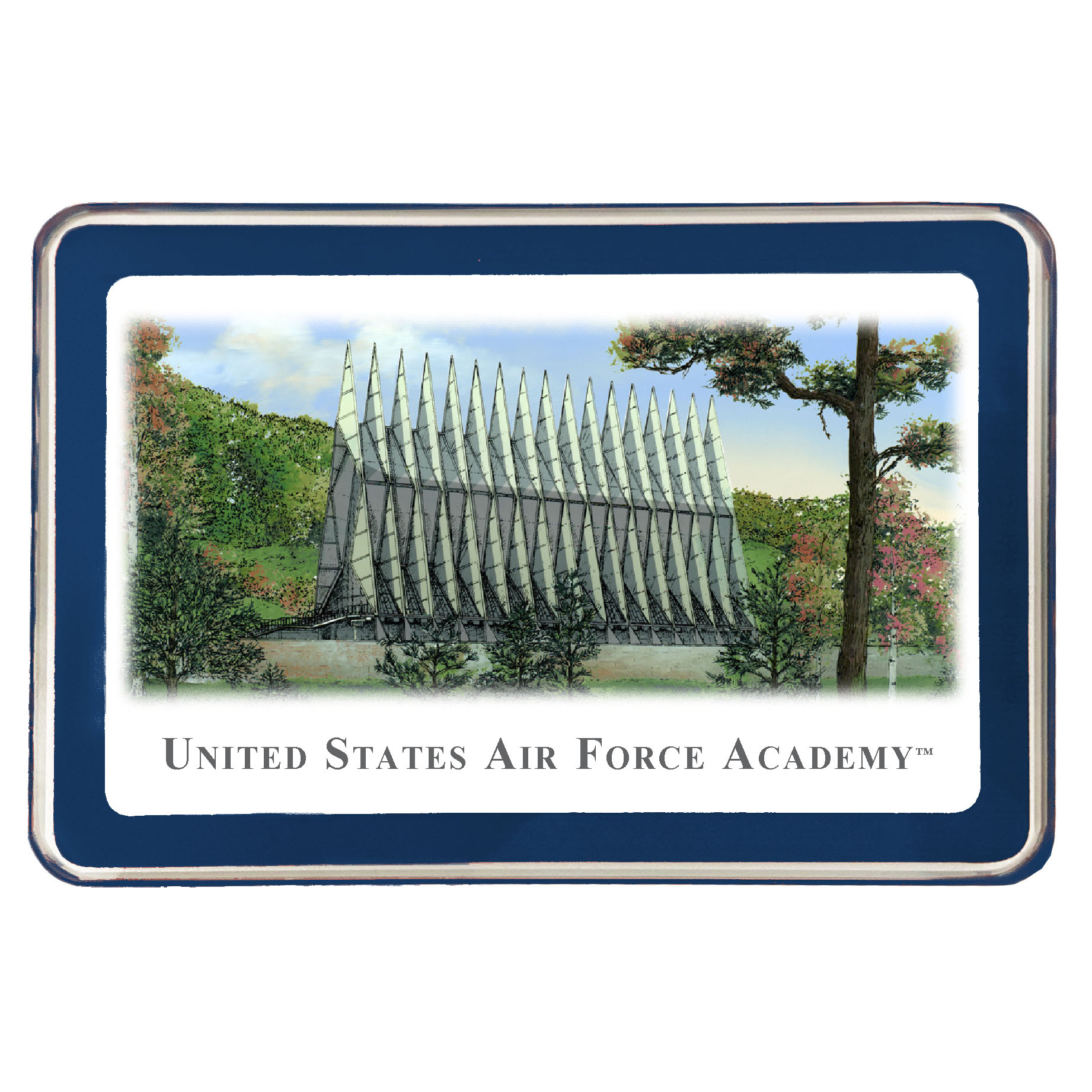 US Air Force Academy Eglomise Paperweight