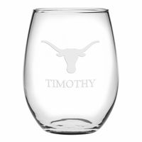 Texas Longhorns Stemless Wine Glasses Made in the USA - Set of 4