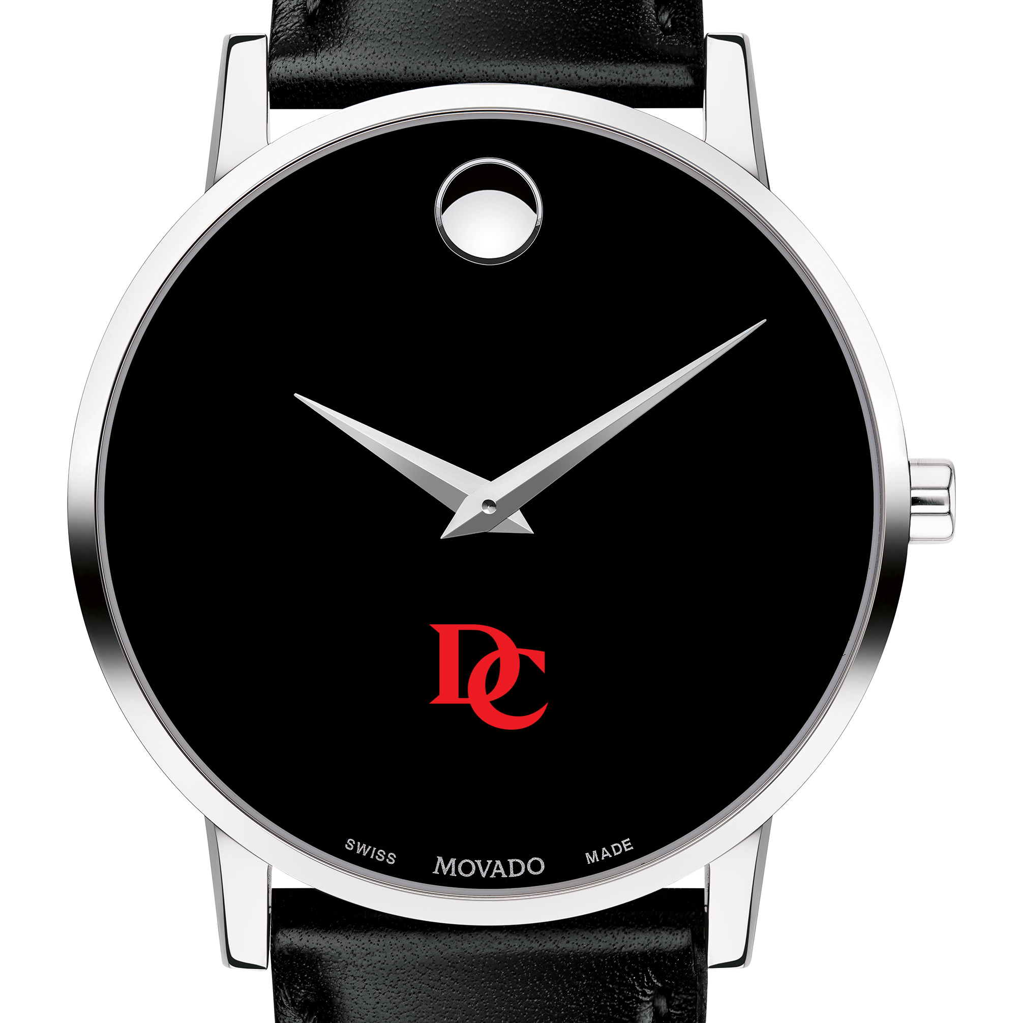 Davidson College Men's Movado Museum with Leather Strap
