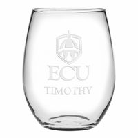 ECU Stemless Wine Glasses Made in the USA - Set of 4